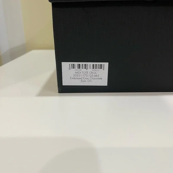 Strathberry Chocolate Croc-Embossed Satchel - Picture 10 of 11